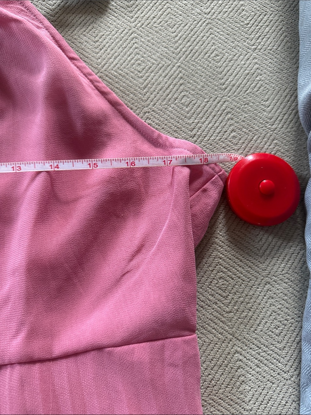 ASOS DESIGN - Rosa plisserad chiffon halter neck pleated dress rose pink Sz 12 - Picture 9 of 10